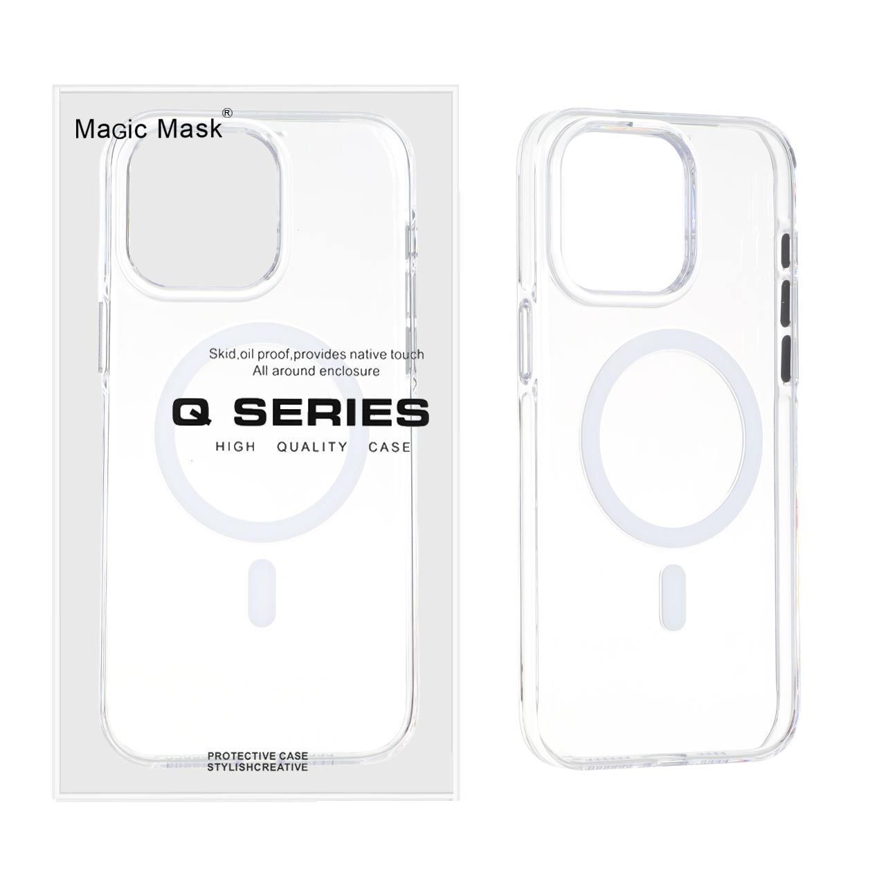 قاب اورجینال Magic Mask پشت سخت شفاف MagSafe مدل Apple iPhone 15 Pro Max (پک دار)